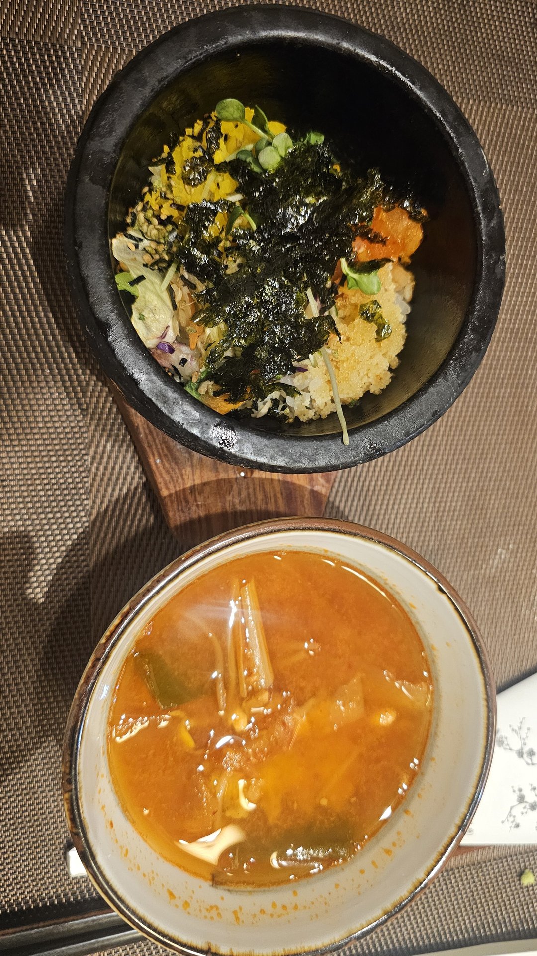 Stone pot rice and Japanese miso soup finishing course at Ginza Yeouido